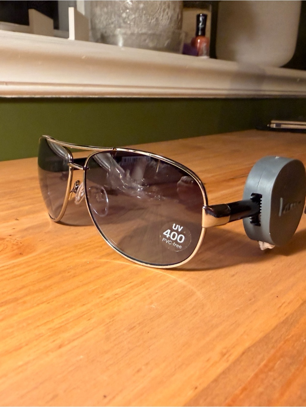 Womans Aviator Sunglasses - Silver Frame with Gray Lenses